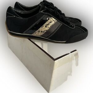Coach Black and Snake Print Women's Sneakers 7.5 Y2K